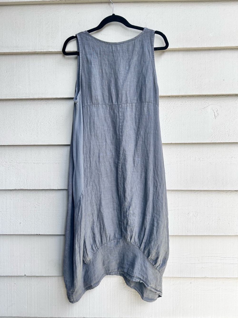NWT Angela Mara 100% Linen Dress Grey Made in Italy Lagenlook Size XL - Picture 2 of 7